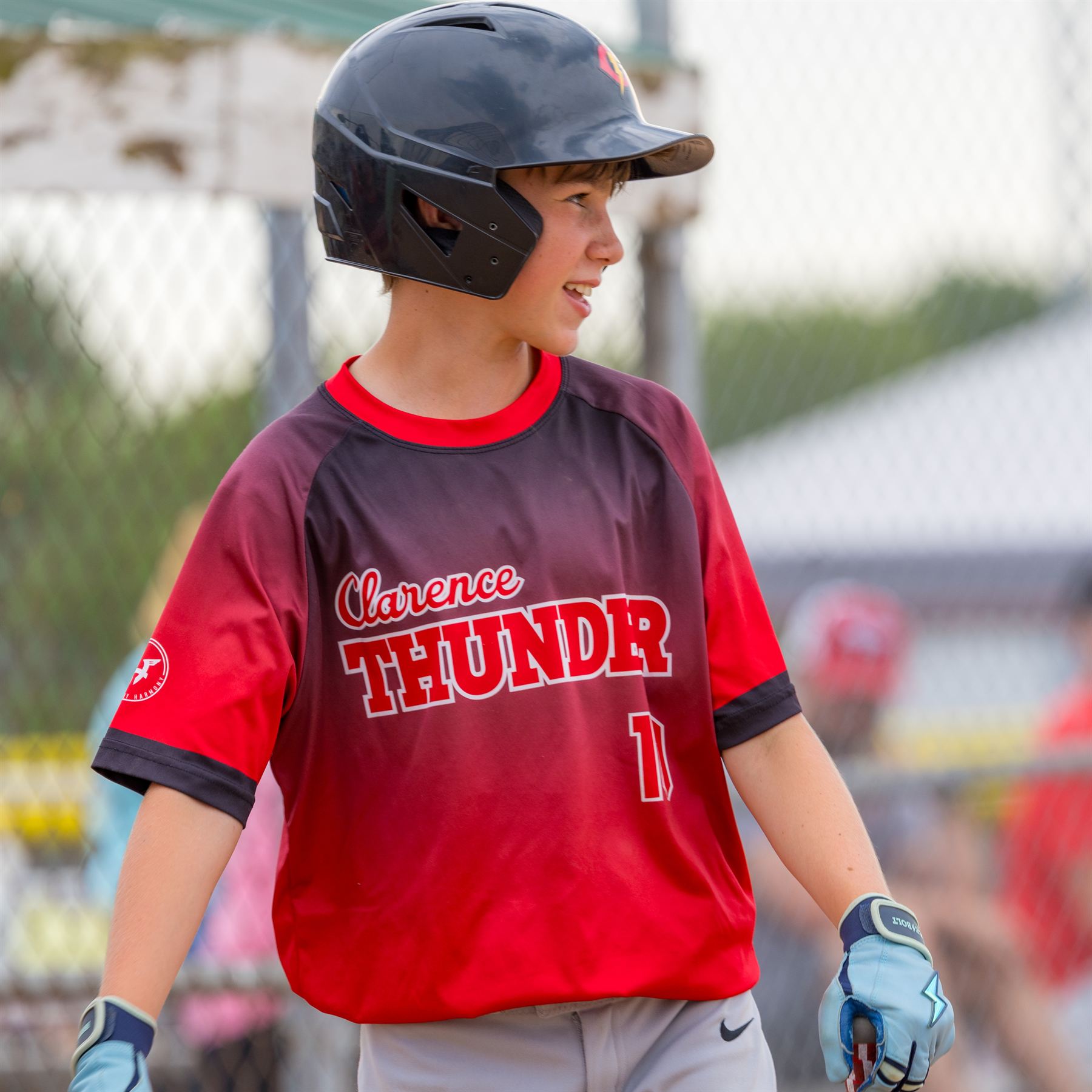 A Clarence Thunder player in a Thunder jersey